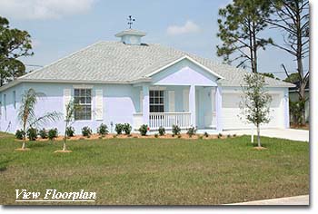 Custom builders photo of Brevard County home model with floorplan link