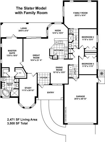 The Slater model home floorplan - by Hansen Homes