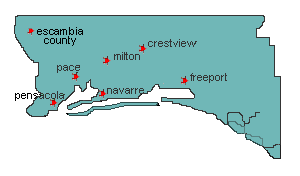 Pensacola area map