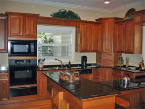 cherry wood custom kitchen