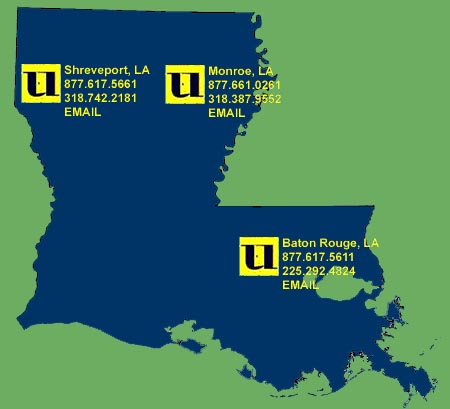 Louisiana builder's service area map